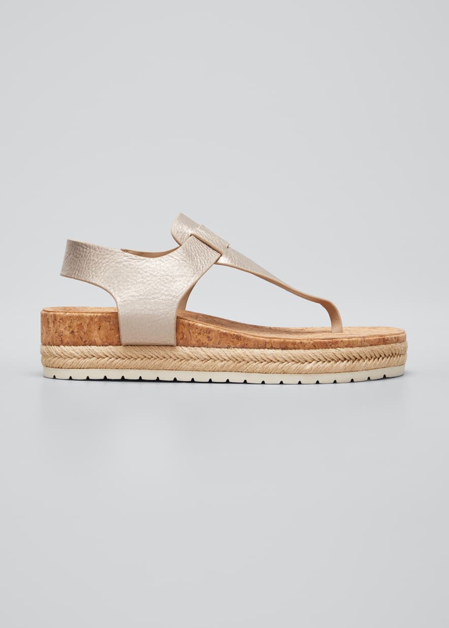 Vince Flint Metallic Cork Espadrille Sandals Bergdorf Goodman