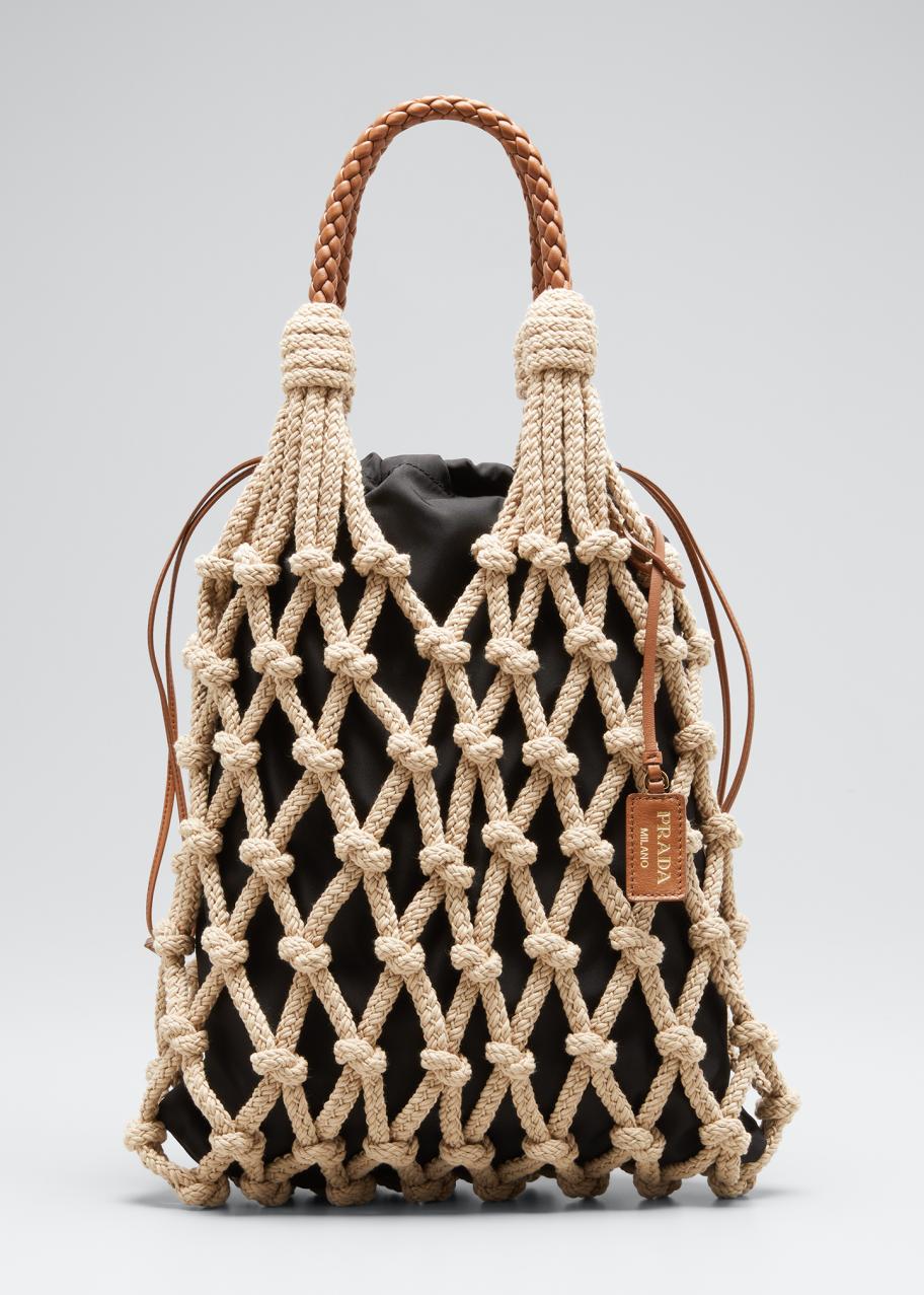Prada Rete Corda Rope Net Top-Handle Bag - Bergdorf Goodman