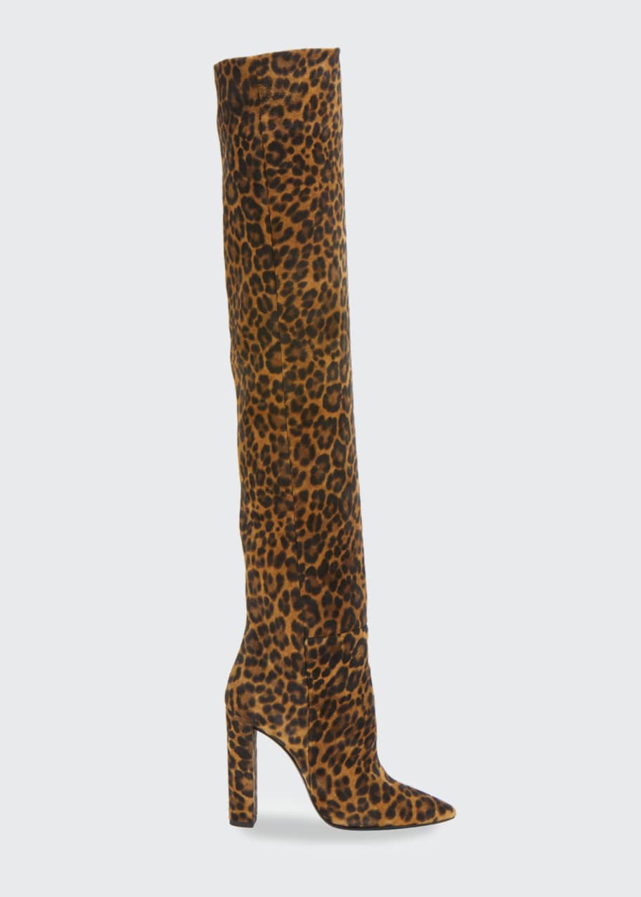 Saint laurent leopard boots sale