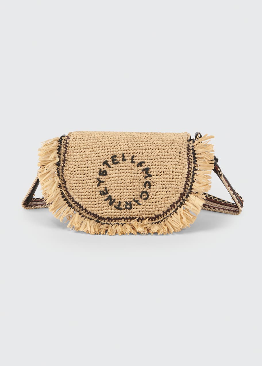 Stella McCartney Crochet Raffia Logo Shoulder Bag - Bergdorf Goodman