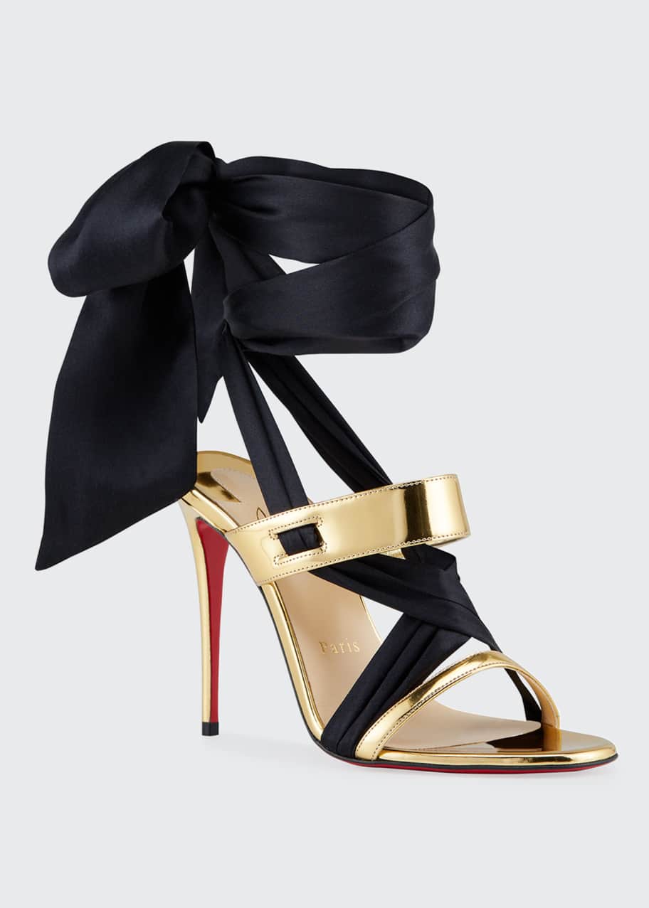 Christian Louboutin Foulard Cheville Scarf & Leather Sandals - ShopStyle