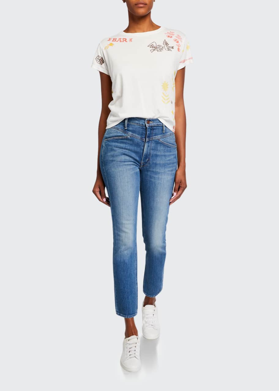 Image 1 of 1: The Dazzler Yoked-Front Ankle Jeans