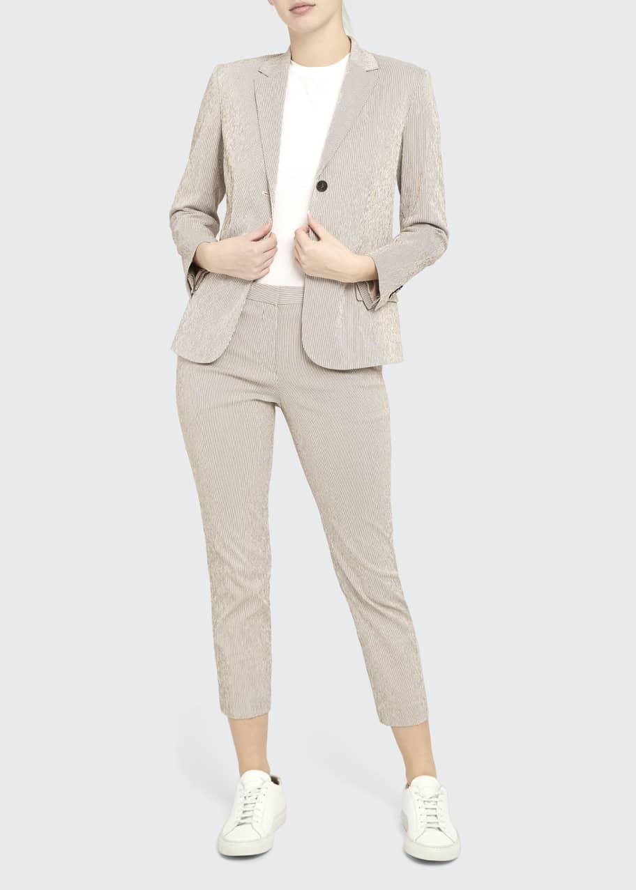 Theory Shrunken Two Button Stretch Seersucker Jacket Bergdorf Goodman
