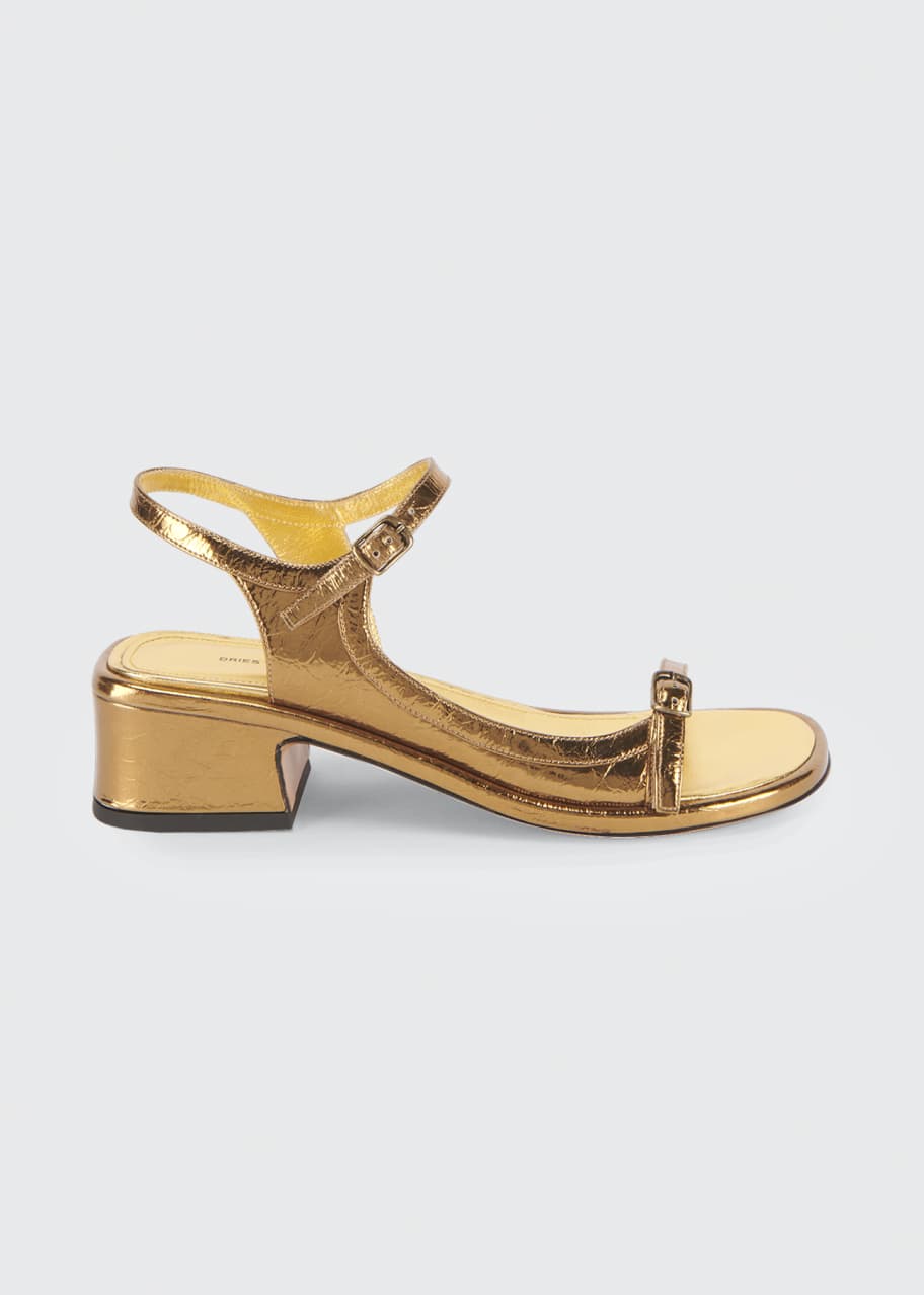 Dries van noten gold new arrivals sandals