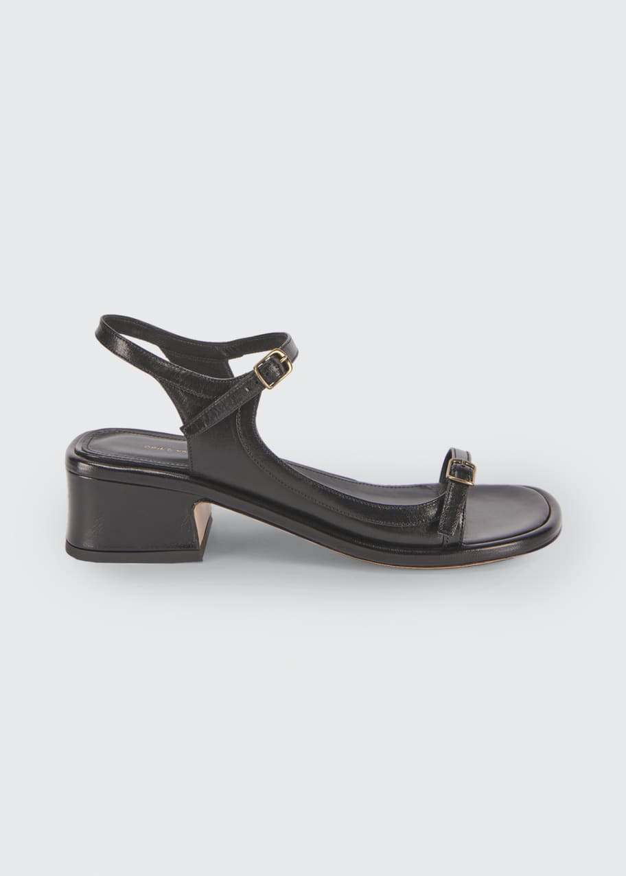 40mm Leather Strappy Buckle Sandals