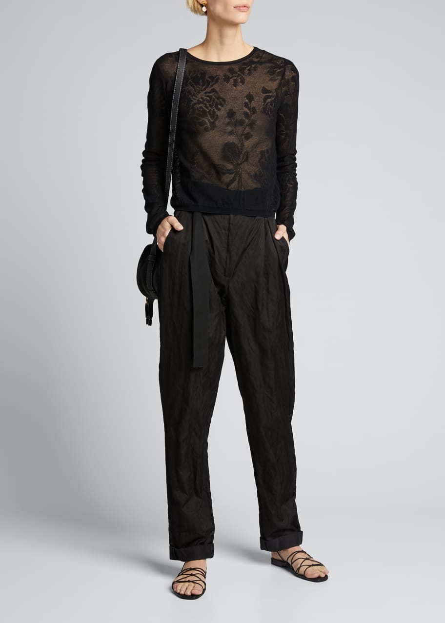 Vince floral lace stitch pullover hotsell