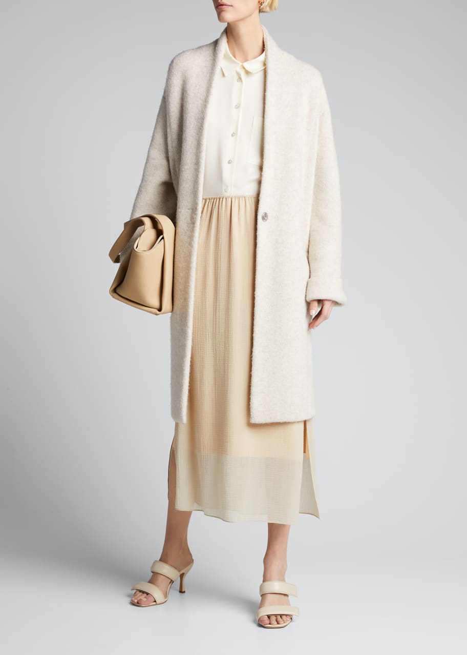 Image 1 of 1: Boucle Long Cardigan Coat