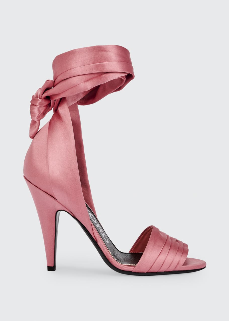 TOM FORD 105mm Satin Ankle Wrap Sandals Bergdorf Goodman