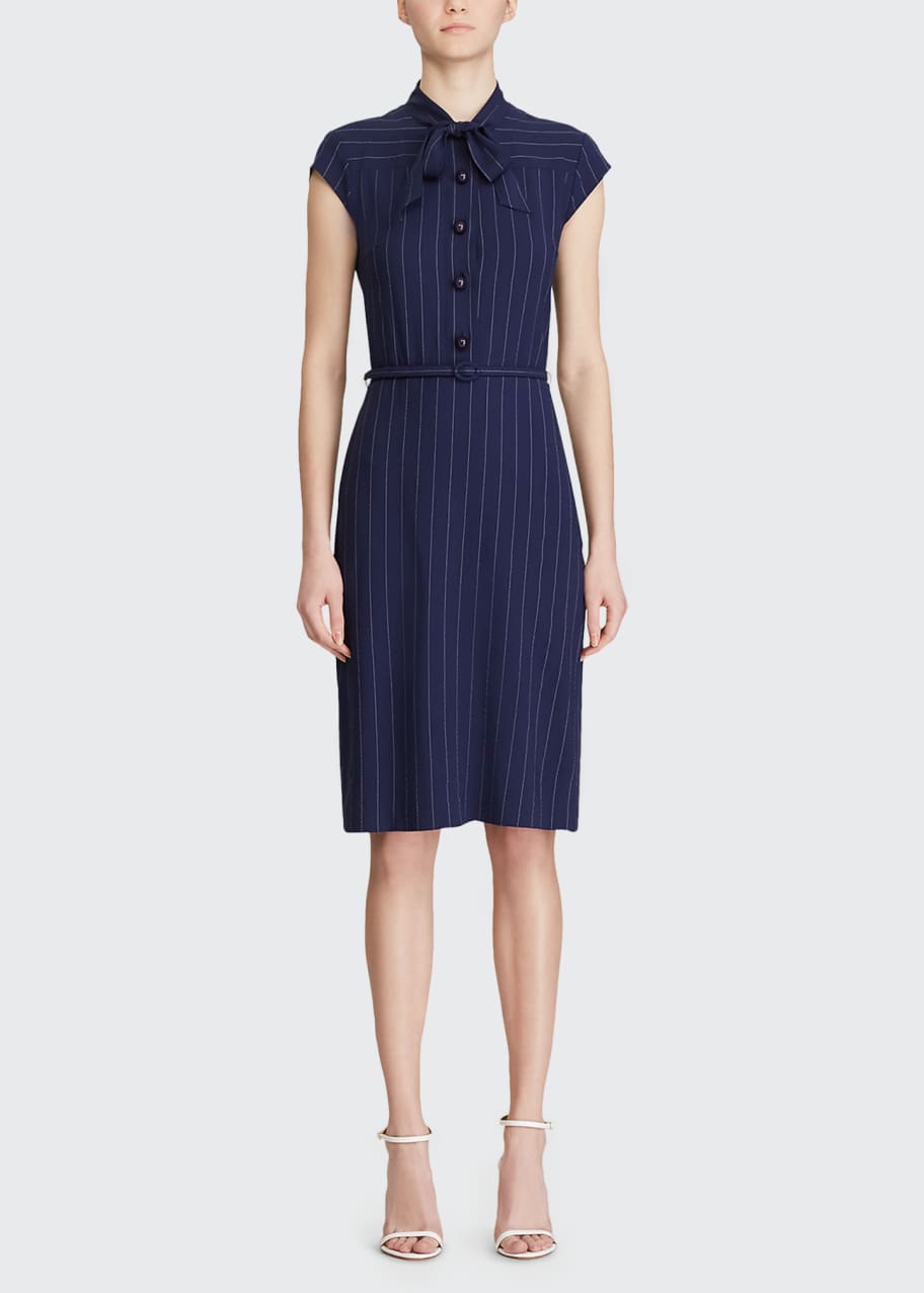 Ralph Lauren Collection Carlisle Pinstriped Day Dress - Bergdorf Goodman