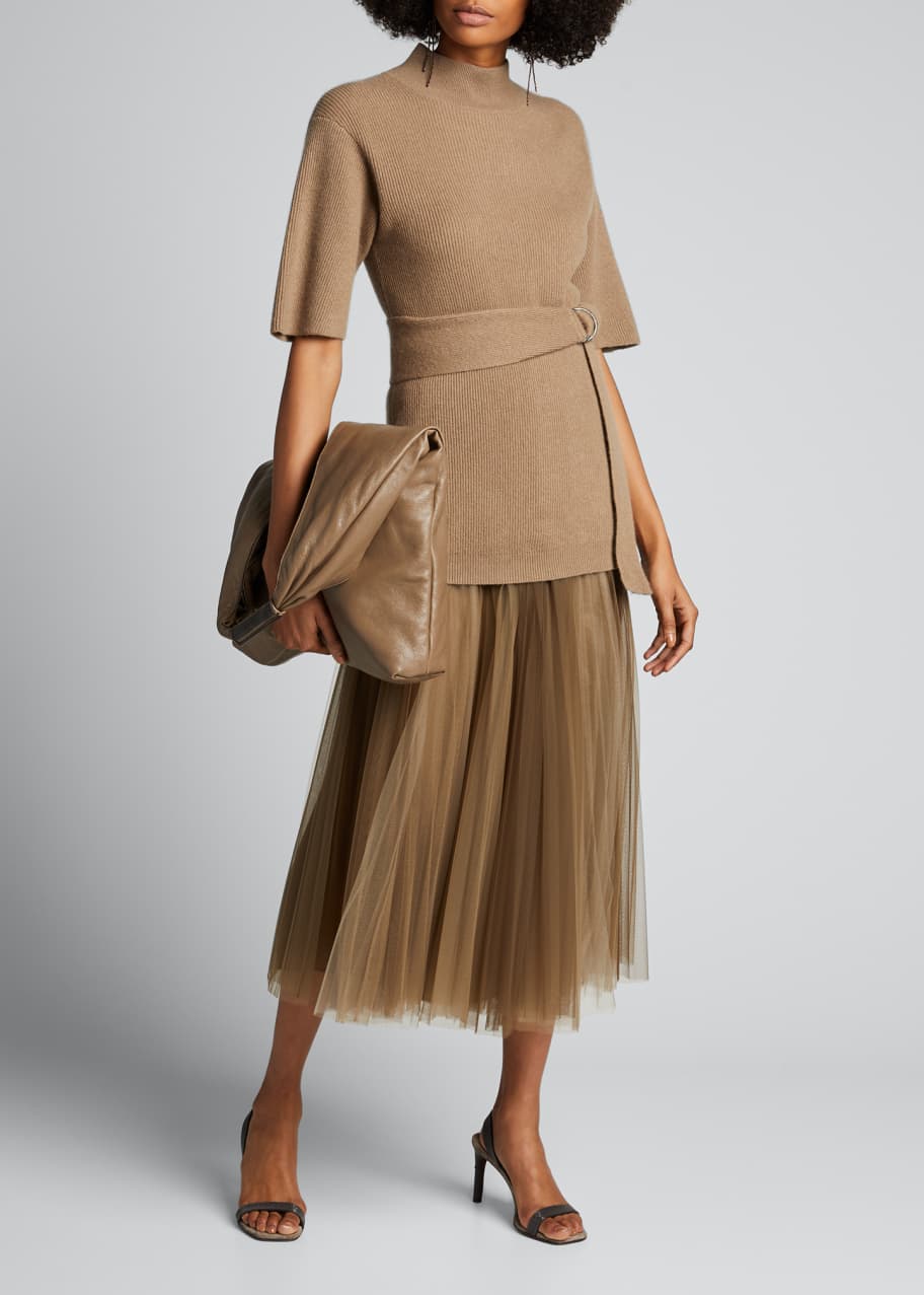 Brunello cucinelli tulle midi skirt new arrivals