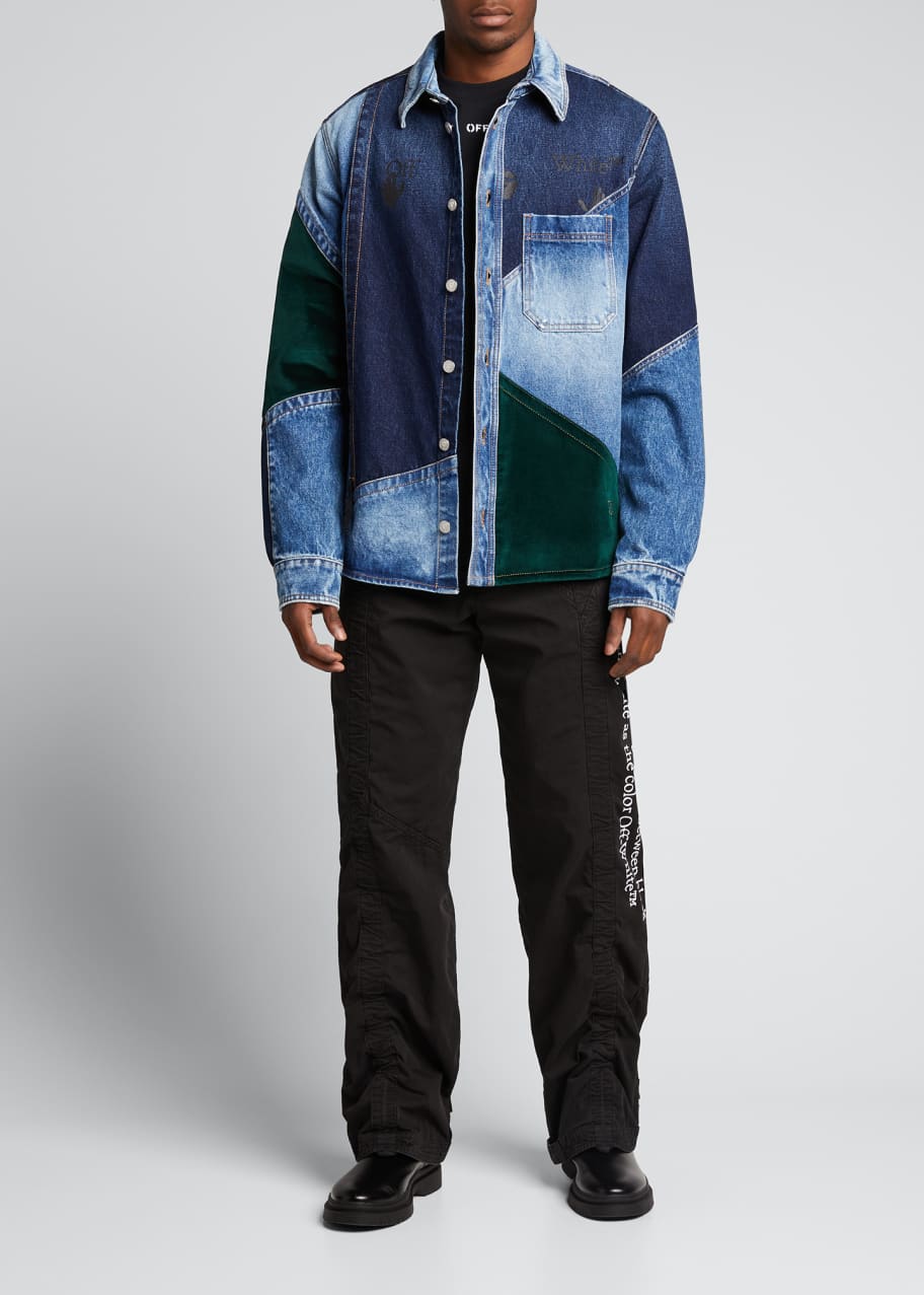 Off White Men s Reconstructed Denim Sport Shirt Bergdorf Goodman