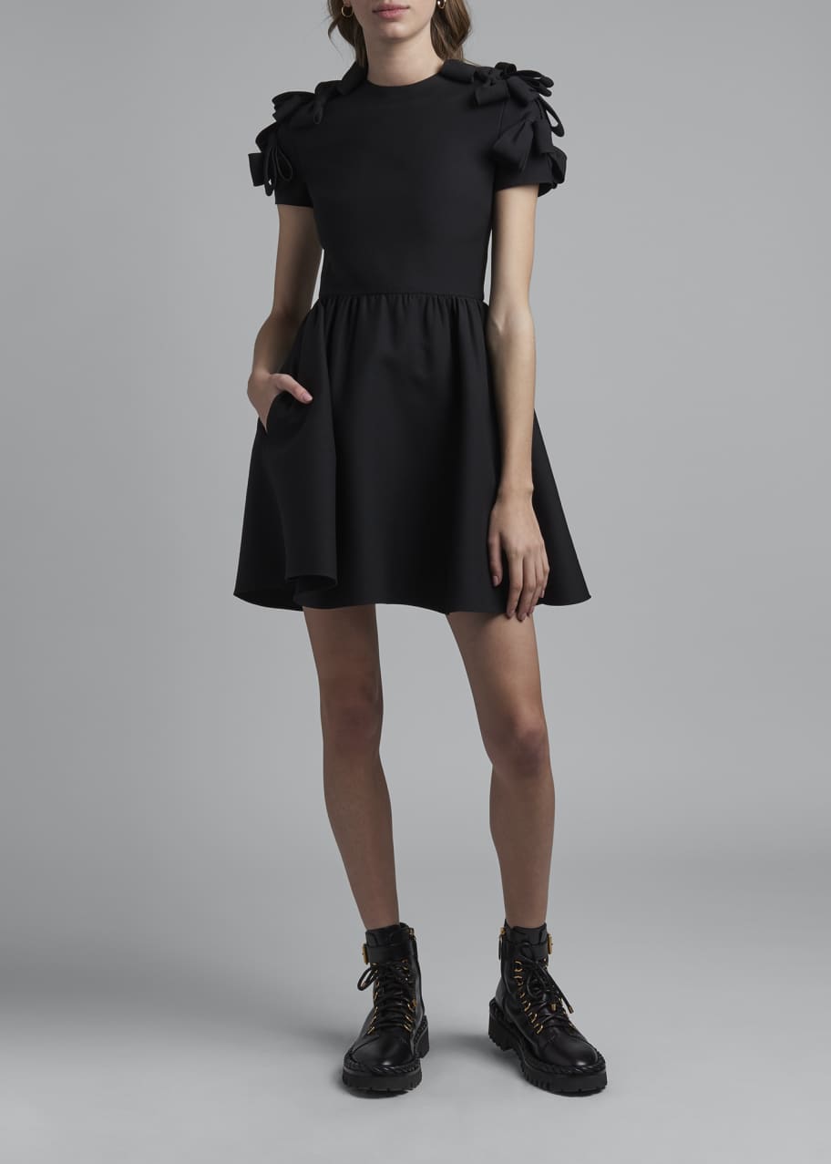 Valentino Garavani Bow-Sleeve Crepe Couture Dress - Bergdorf Goodman