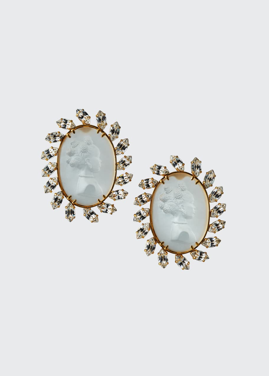 Image 1 of 1: Cameo Circle Earrings