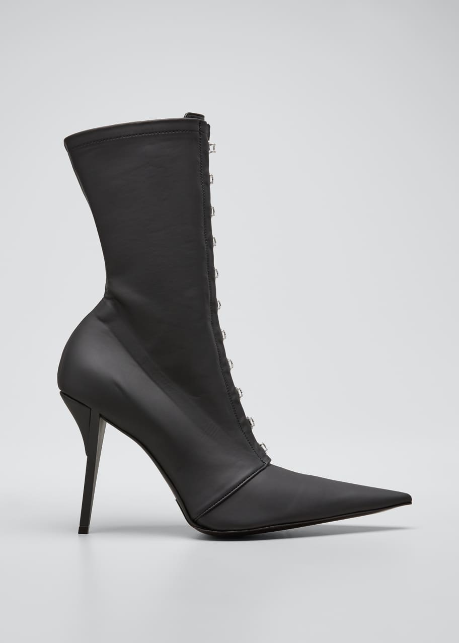 Nylon Corset Pointed Toe Sock Boots