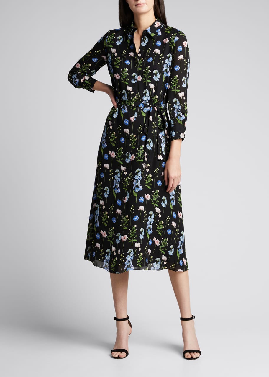 Carolina Herrera Floral Print Silk Shirtdress - Bergdorf Goodman