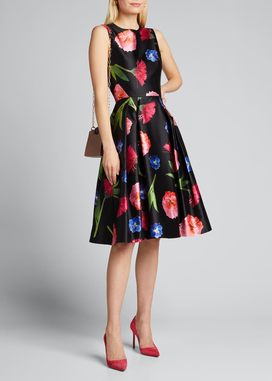carolina herrera a-line dress Carolina Herrera Scoop Neck Silk A-Line Gown – Bluefly main image 1