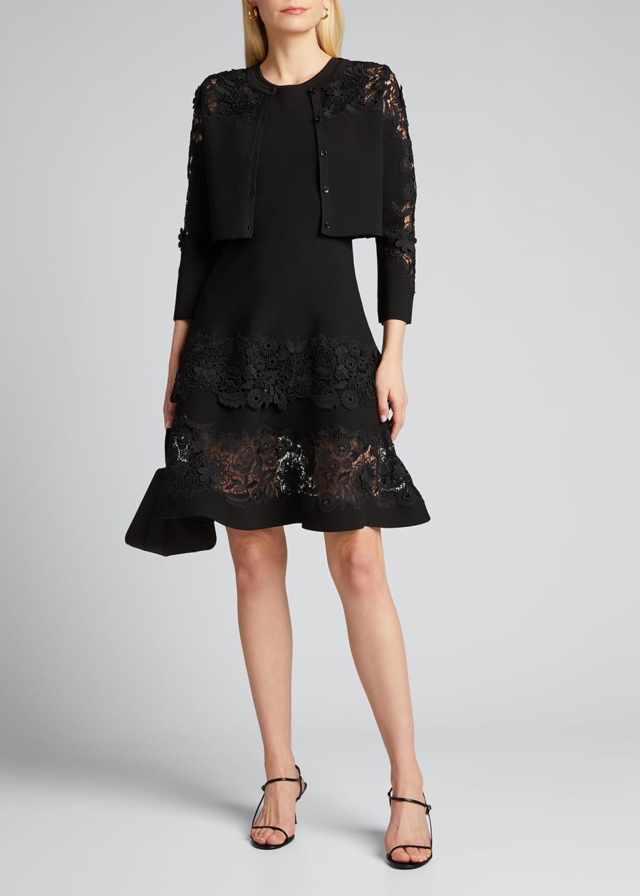 Carolina Herrera Guipure Lace Fit Flare Dress Bergdorf Goodman