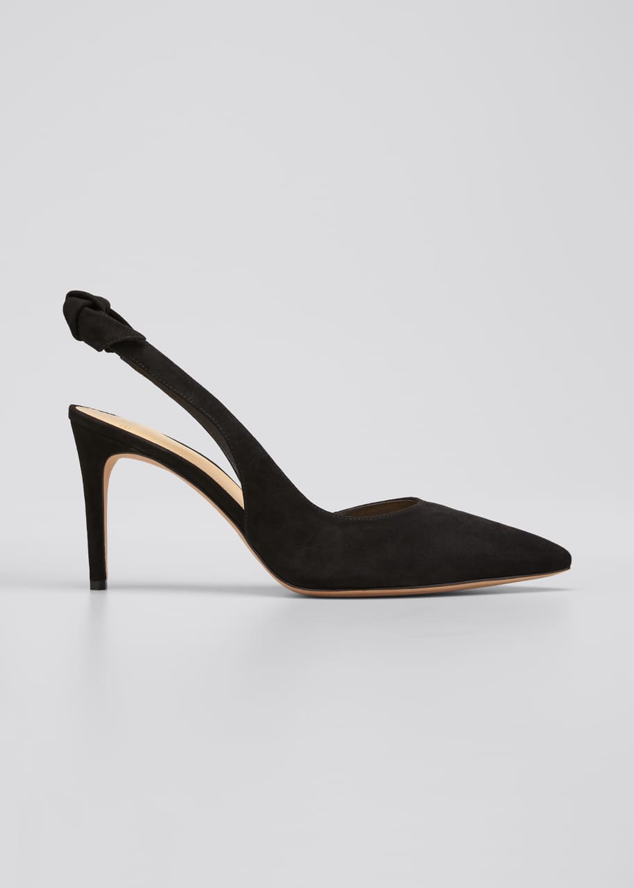 Image 1 of 1: Clarita 85mm Knotted Suede Slingback Pumps