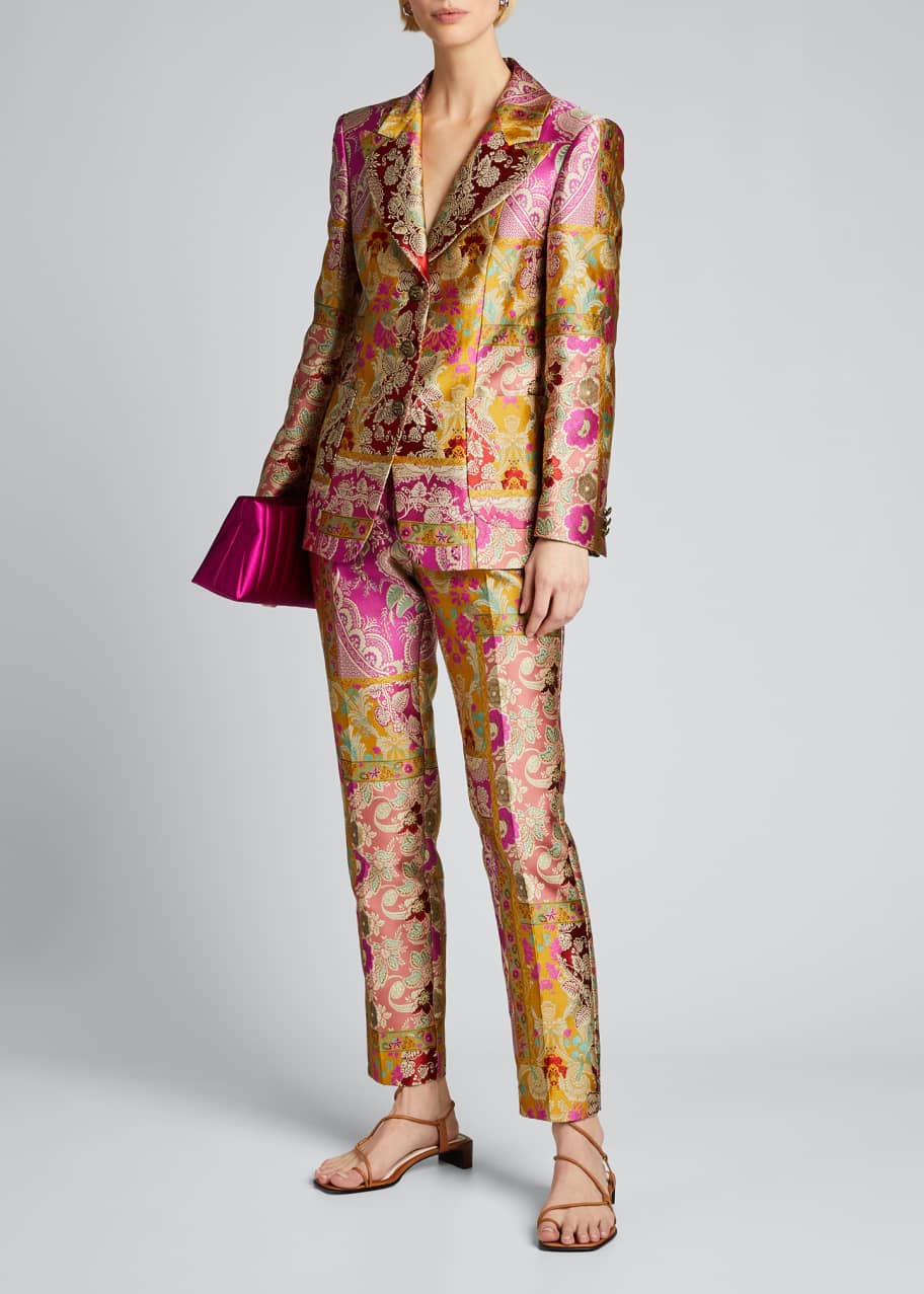 Floral Tapestry Brocade Blazer