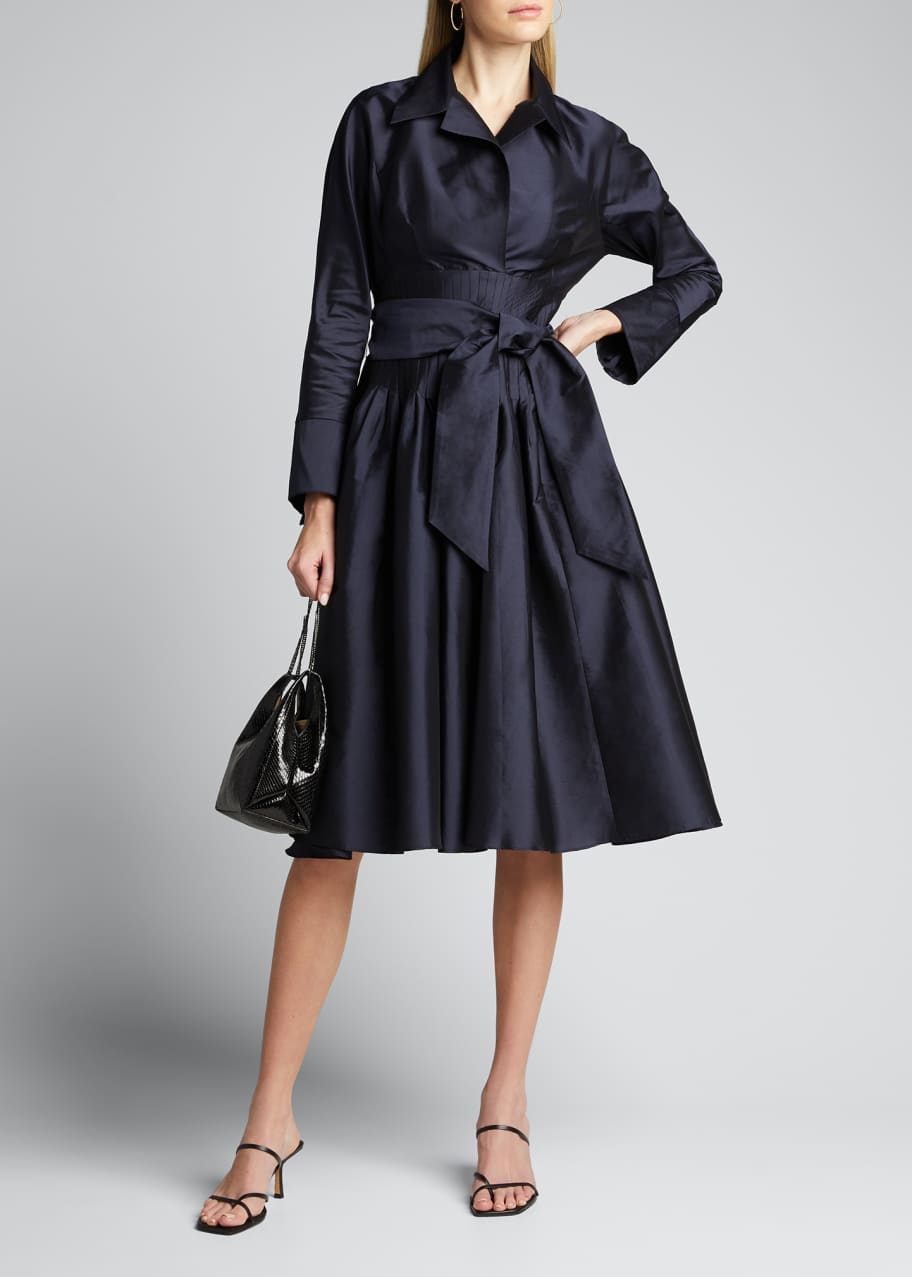 Rickie Freeman for Teri Jon EnvelopeCollar CinchWaist Full Skirt