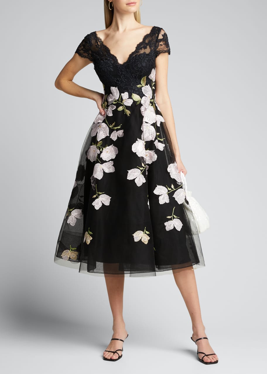 Teri jon floral applique dress hotsell