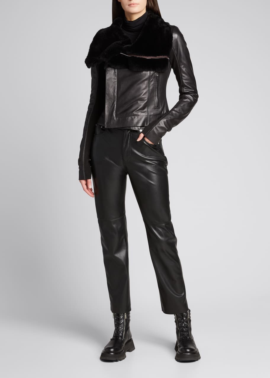 Fur Lined Leather Biker Jacket
