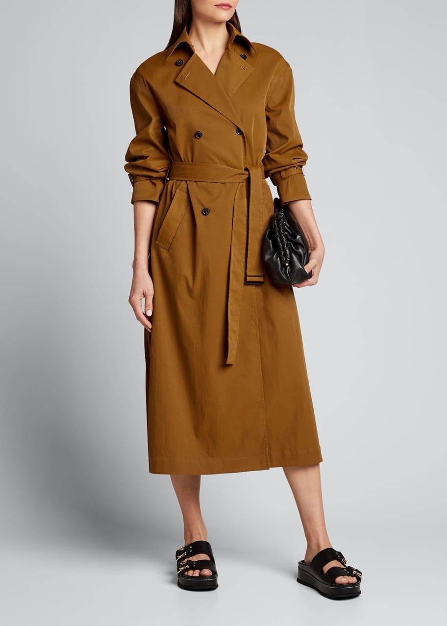 Pleated back new arrivals trench coat
