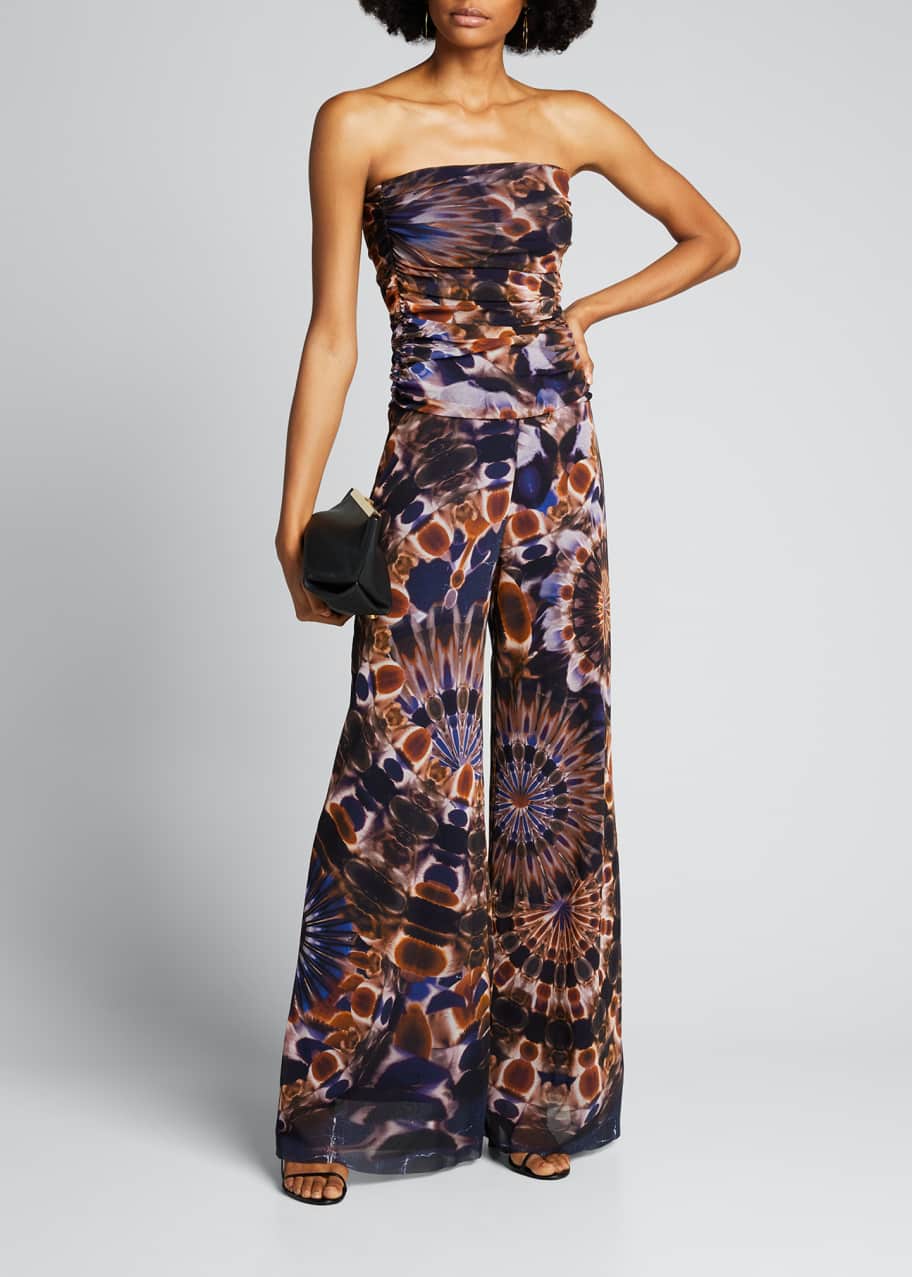 Fuzzi strapless jumpsuit clearance