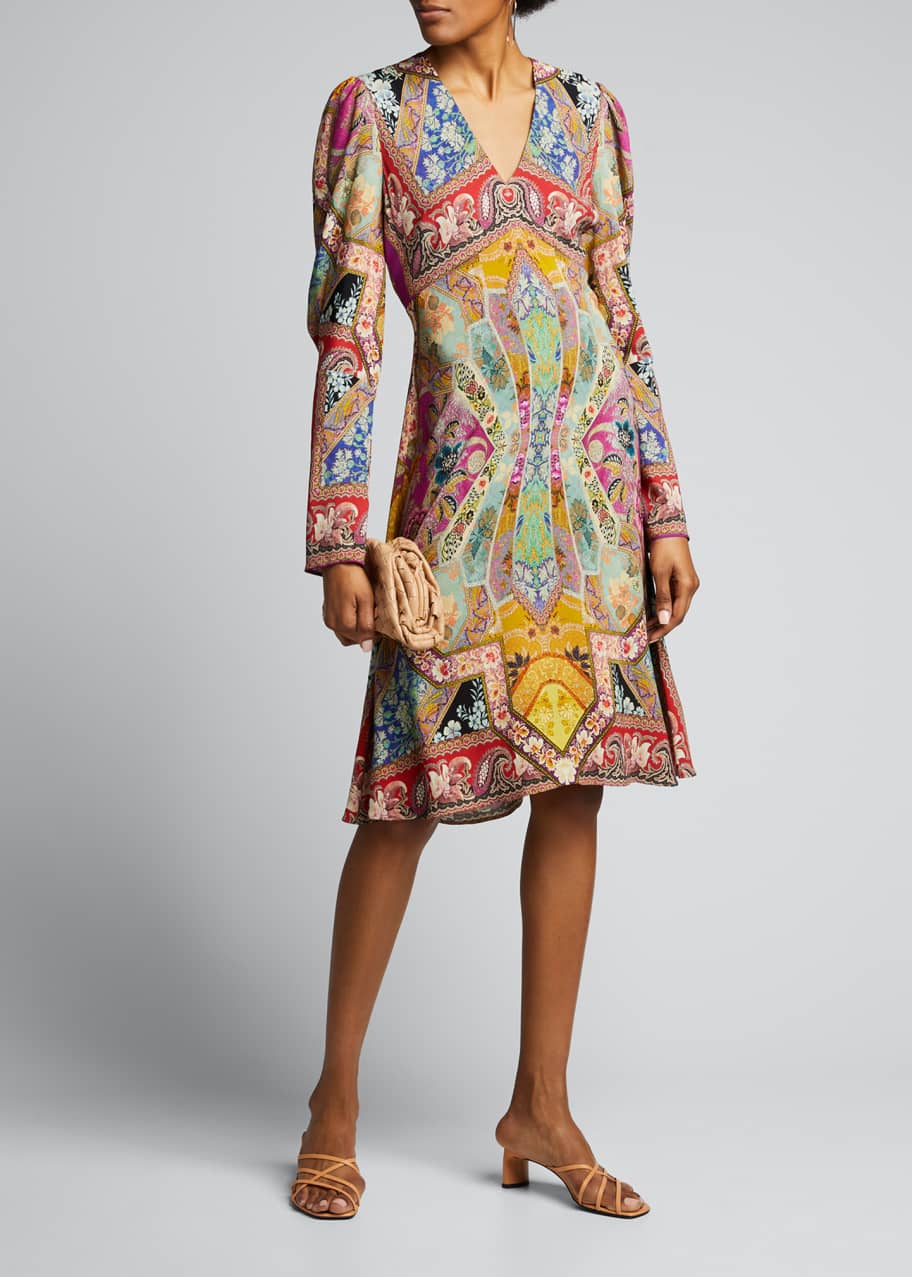Etro Stained Glass-Print Jersey Dress - Bergdorf Goodman