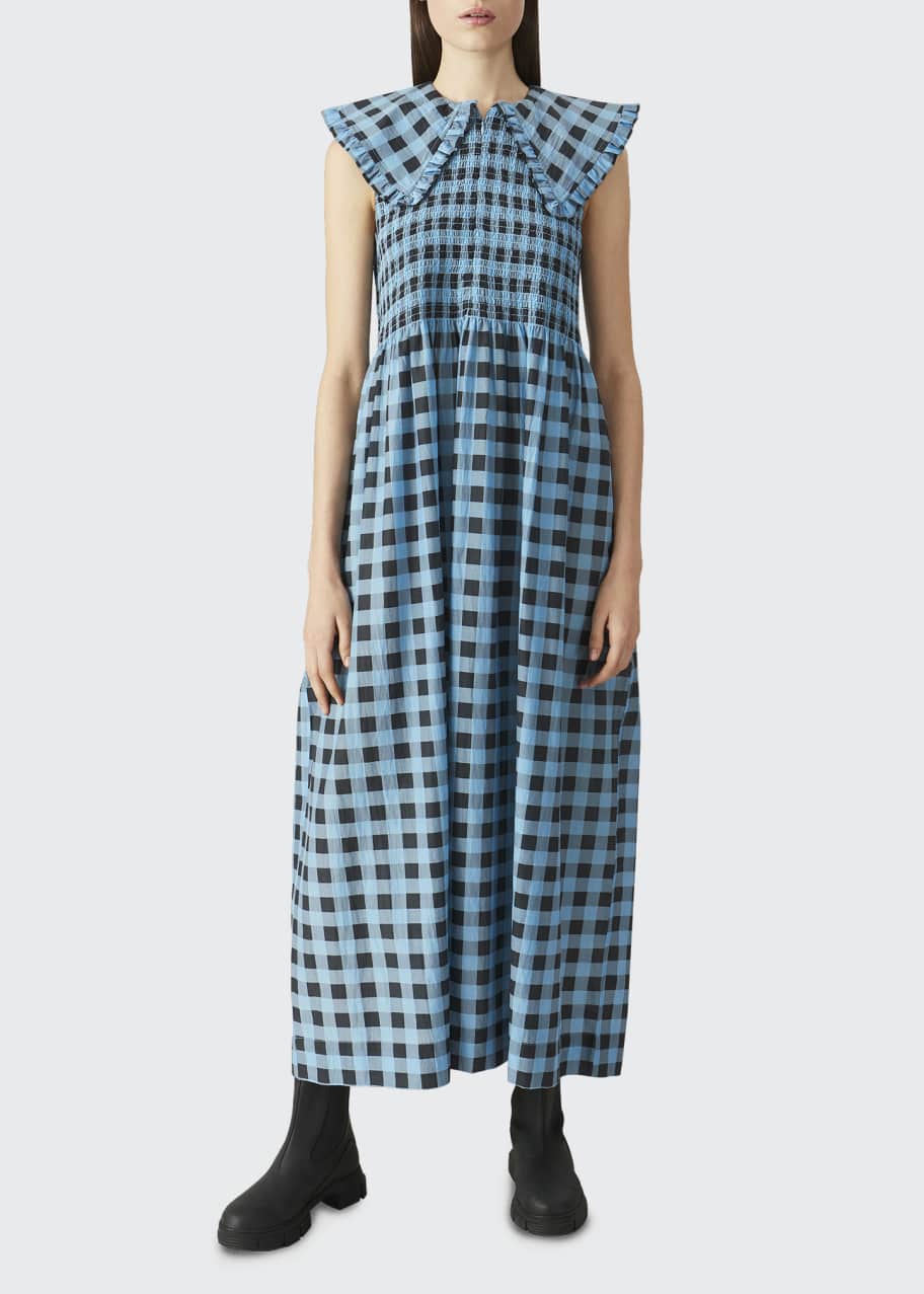 white christmas dresses Ganni // Green Ripstop Maxi Dress – VSP Consignment