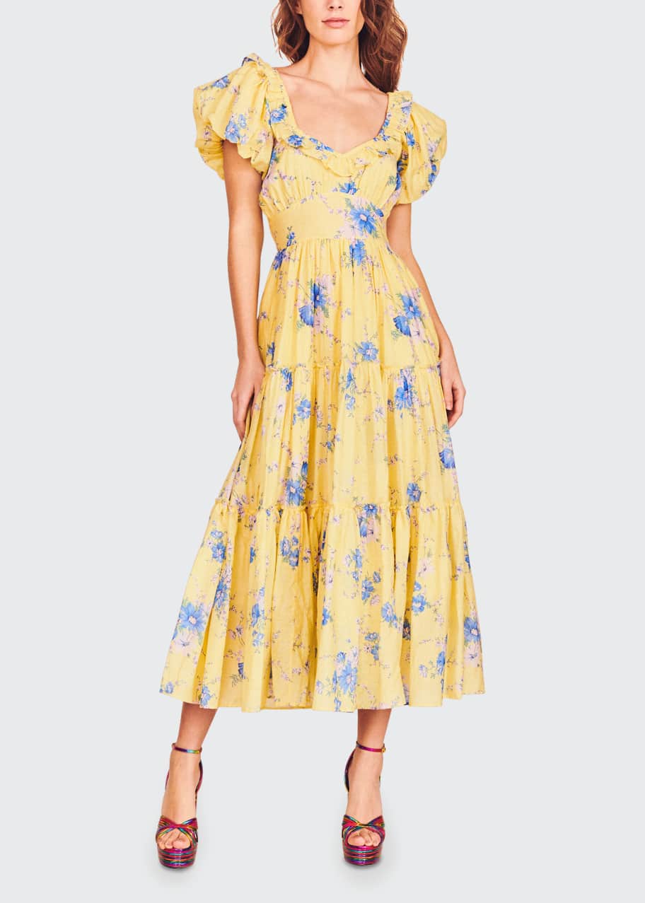 LoveShackFancy Emory Floral Tiered Dress Bergdorf Goodman