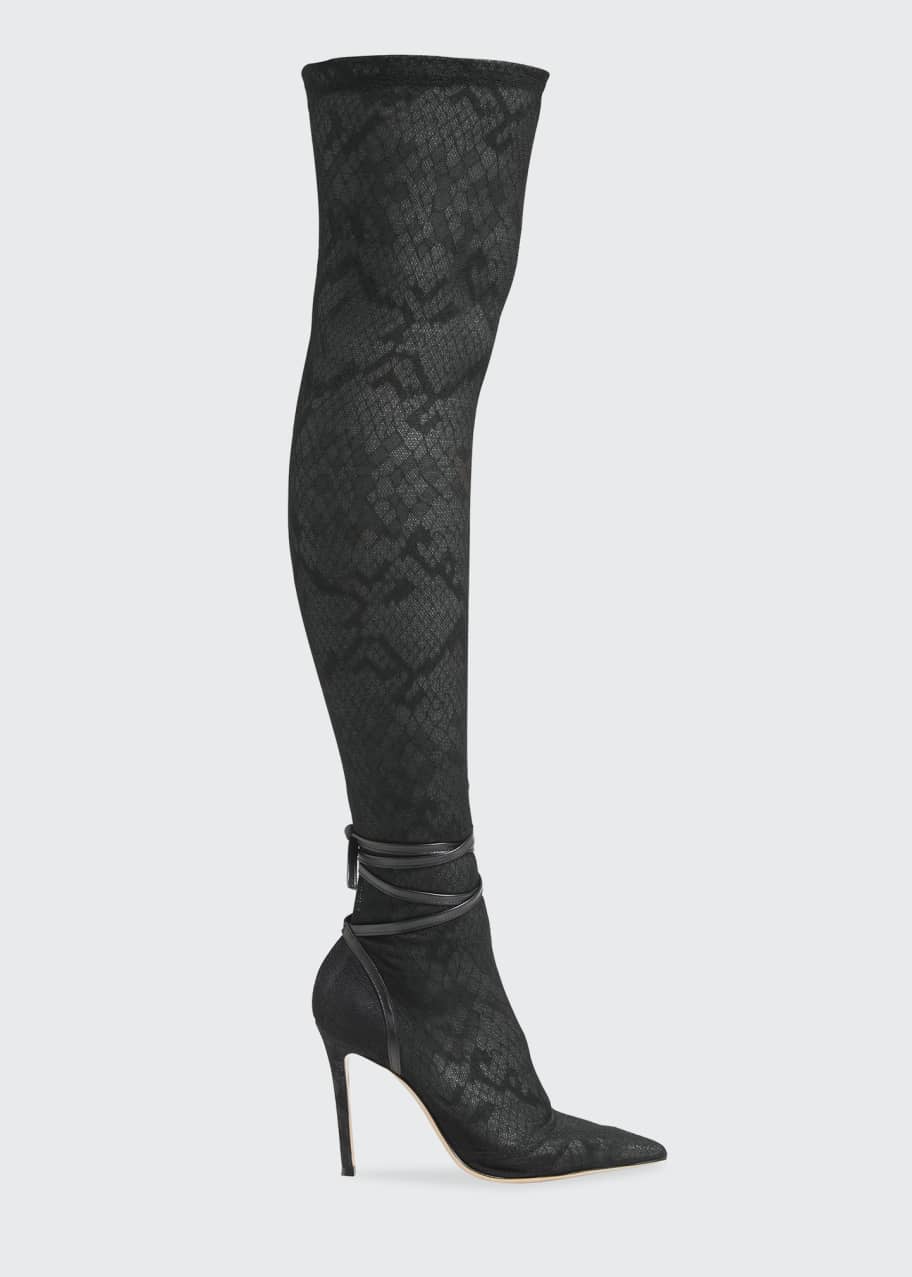 Gianvito Rossi Lace Over the Knee Sock Boots Bergdorf Goodman