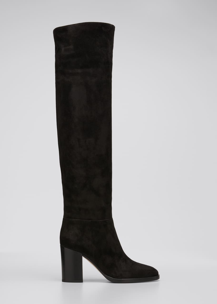 Image 1 of 1: 85mm Suede Knee Boots