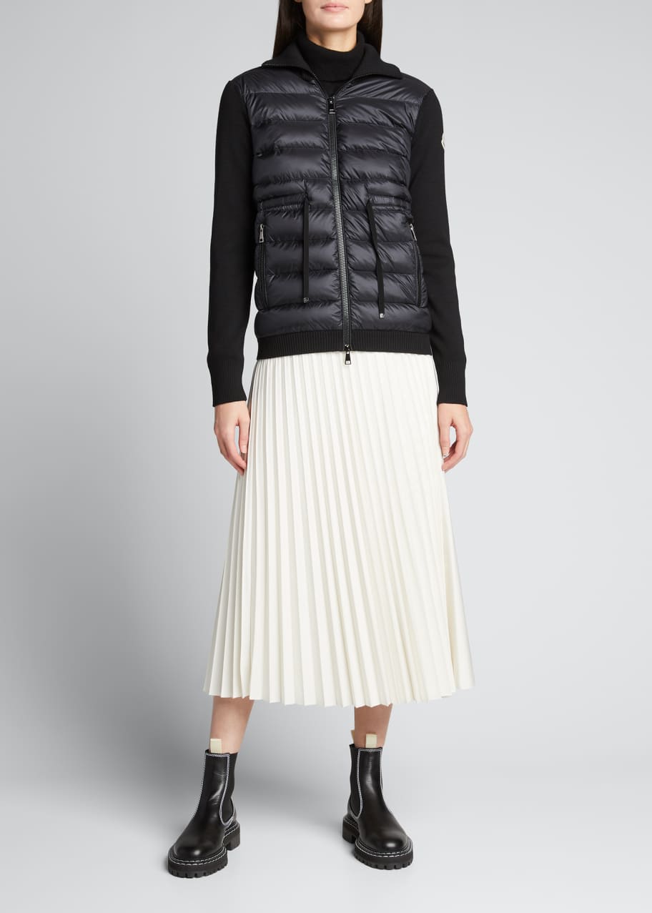 Moncler knit & on sale down combo cardigan