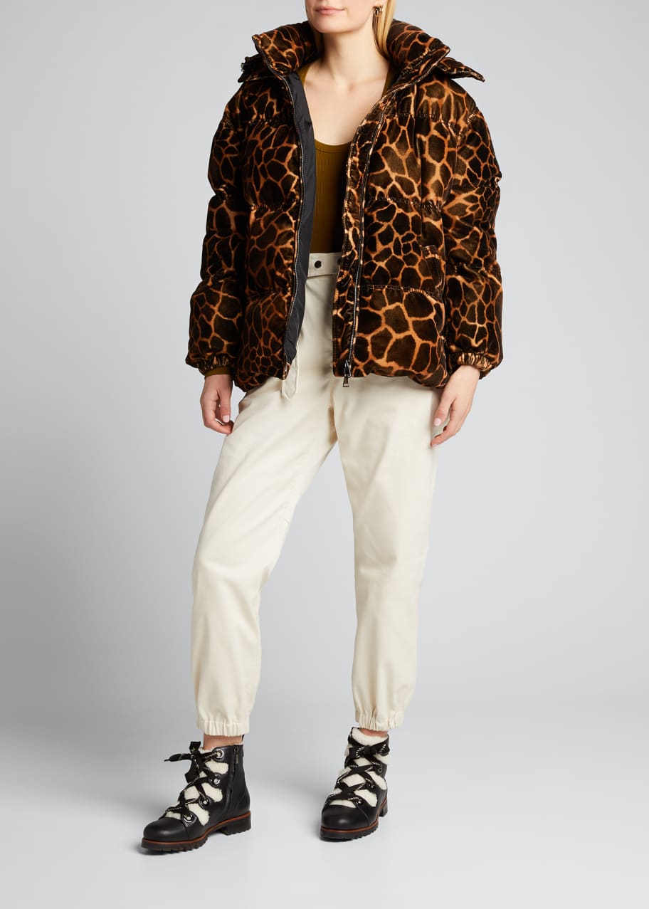 Moncler Kundogi Velvet Giraffe Print Jacket Bergdorf Goodman