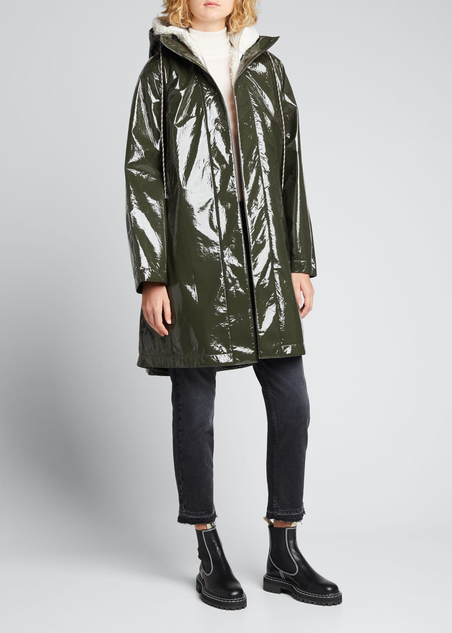Shiny rain mac top