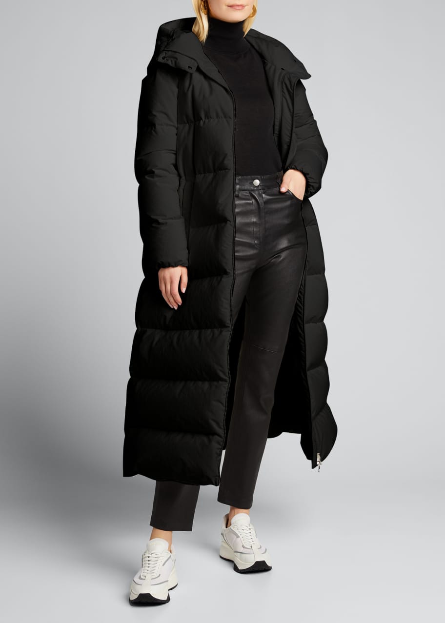 Image 1 of 1: Goelo Long Matte Nylon Puffer Jacket