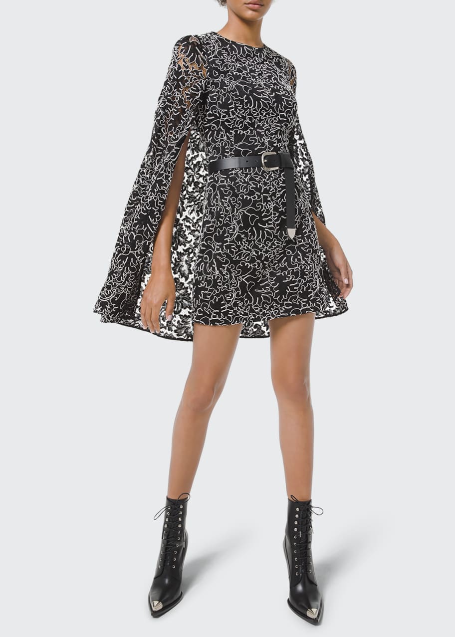 Michael Kors Collection Corded Lace Cape Dress - Bergdorf Goodman