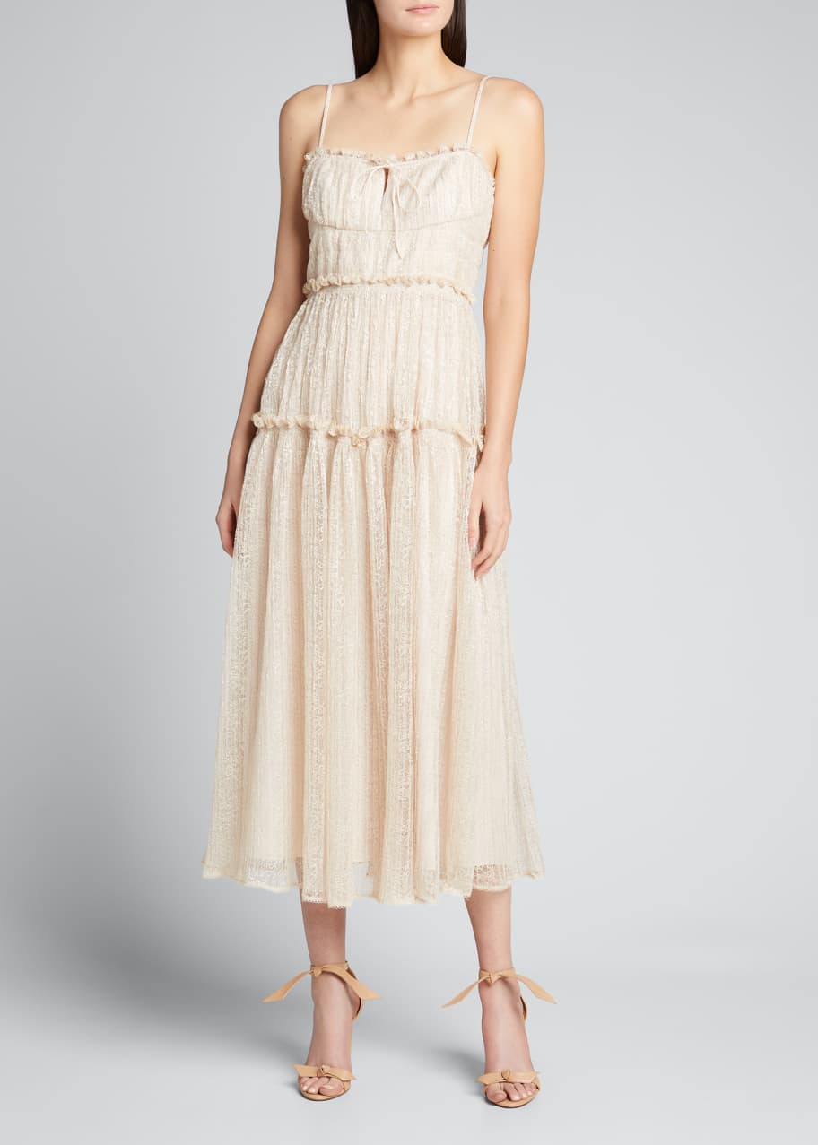 knee length dresses for ladies Ivy Smocked Midi Dress-Midnight Ocean, Brushed Animal