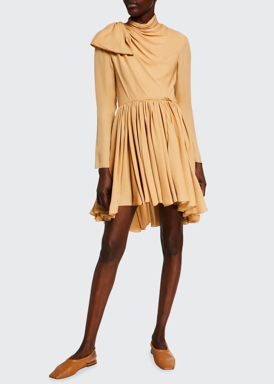 khaite gold dress Constance Silk Bow-Neck PARTY-MOMENT