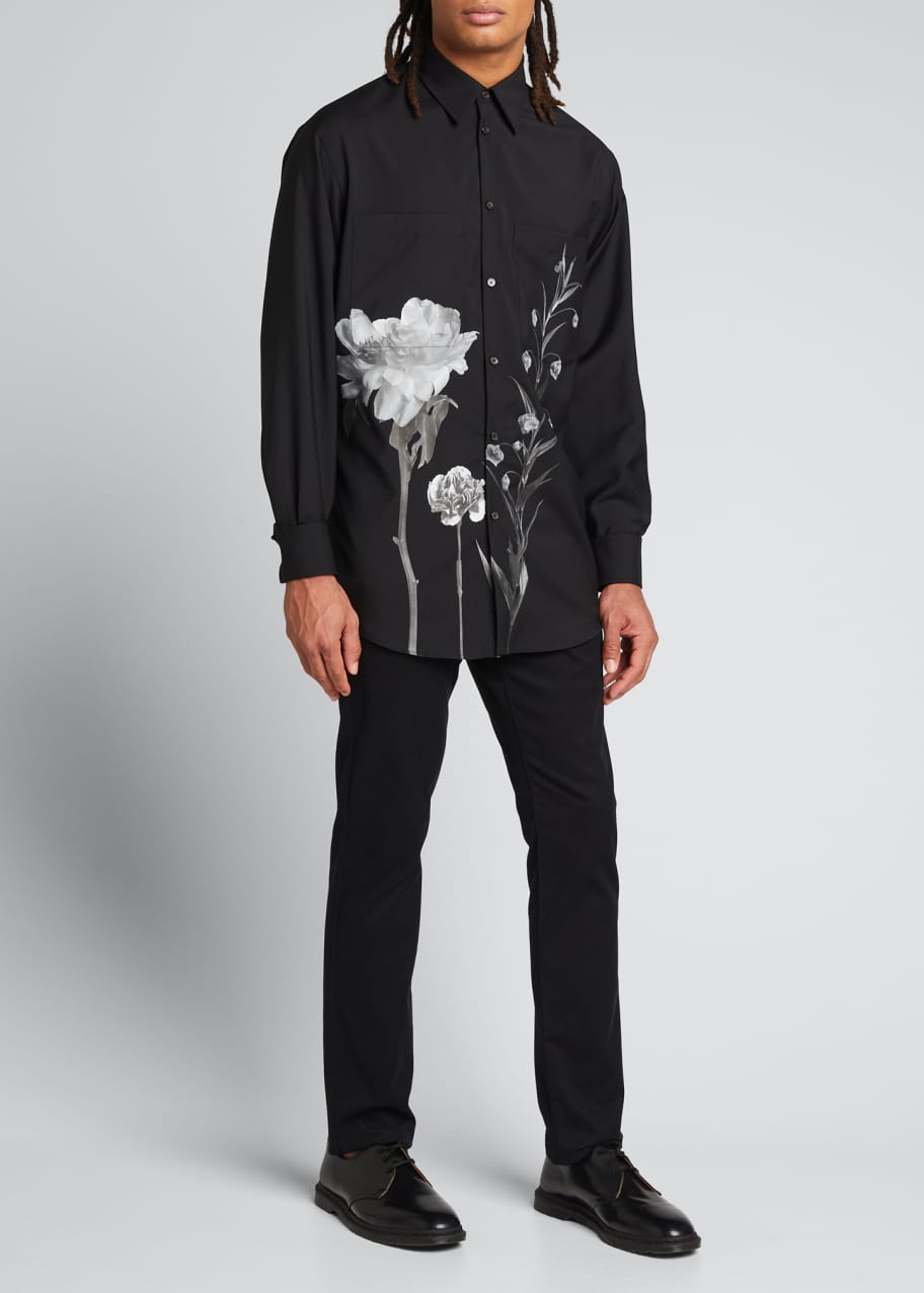 Valentino Garavani Men s Floral Wool Mohair Sport Shirt Bergdorf