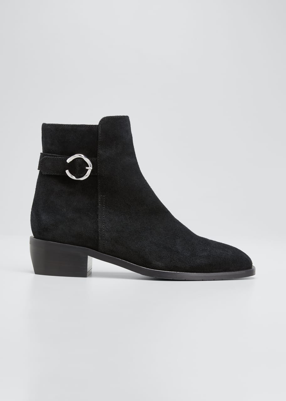 Image 1 of 1: Fara Suede Buckle Ankle Booties