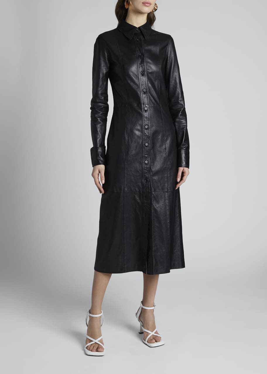 Proenza Schouler Leather Midi Shirtdress - Bergdorf Goodman
