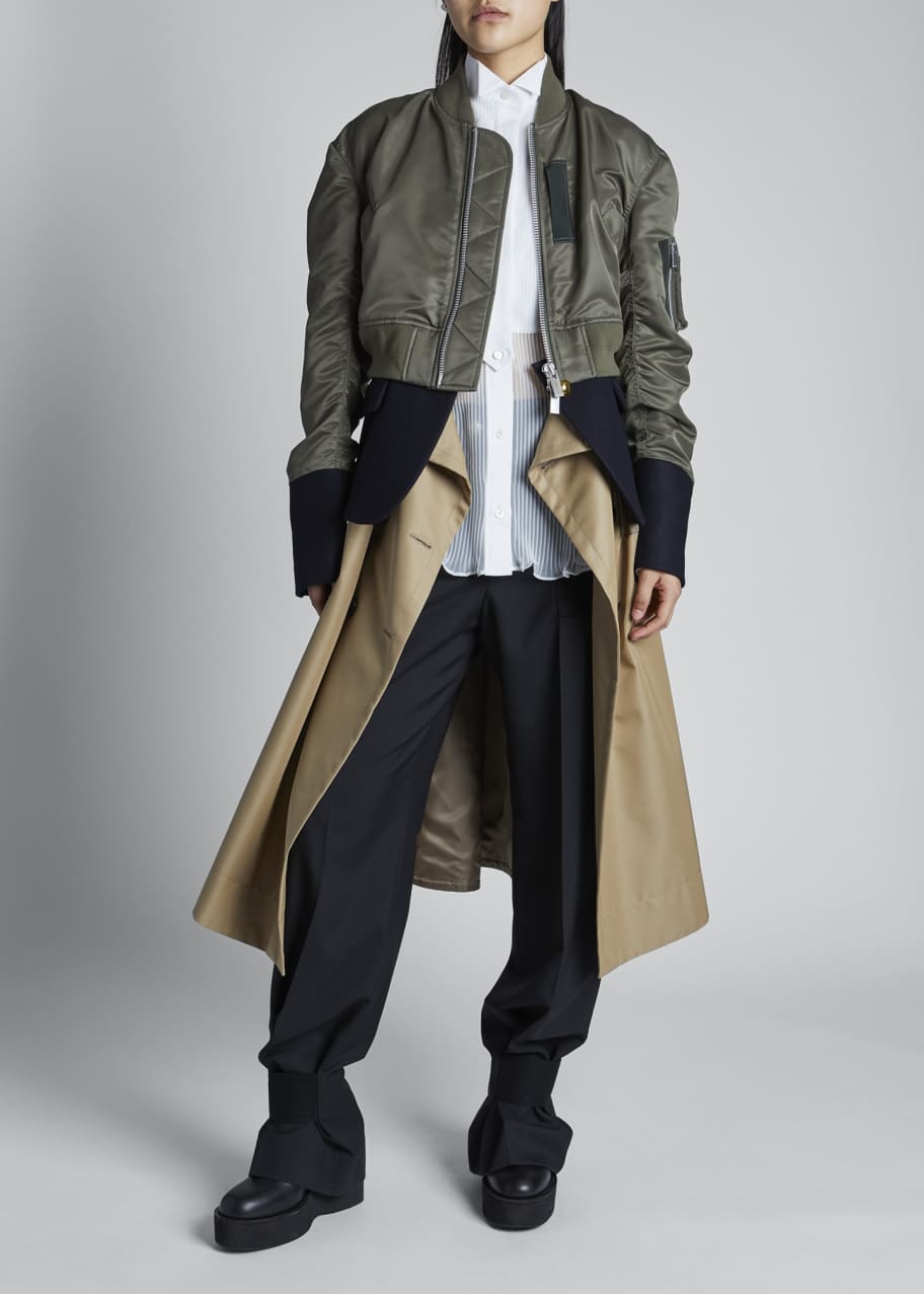 新品 SACAI AS M NRG SG TRENCH JACKET Nike x sacai Funnel-Neck Oversized-Fit Shell Trench Jacket