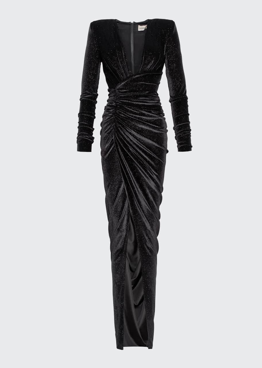 alexandre vauthier long dress Alexandre Vauthier Maxi Asymmetric Dress With Appliqus