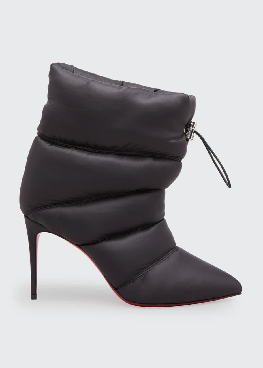 Image 1 of 1: Astro Puffy Winter Red Sole Stiletto Booties