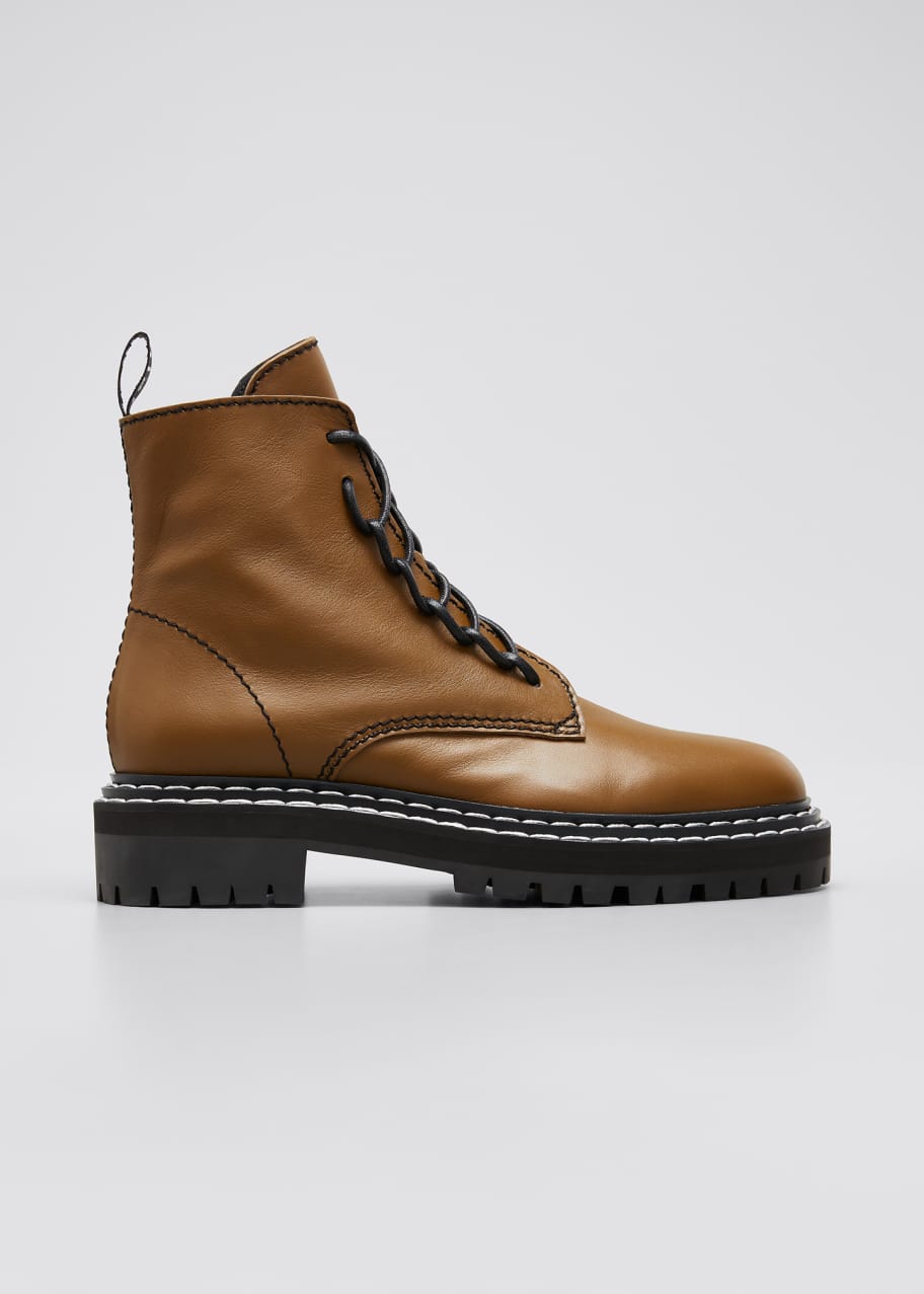 Proenza Schouler Leather Lug Sole Zip Combat Boots Bergdorf Goodman