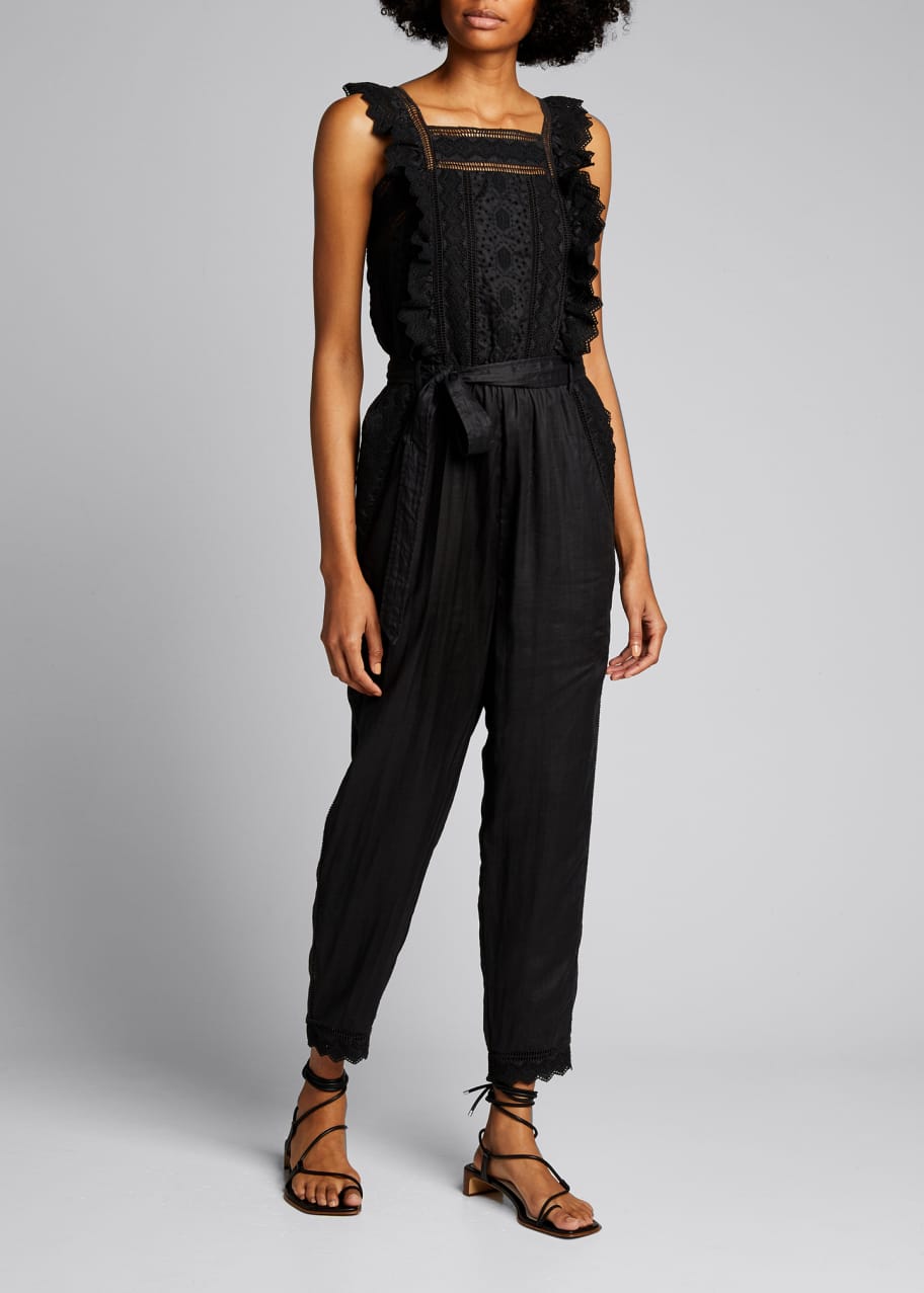 Frame lace eyelet jumpsuit clearance