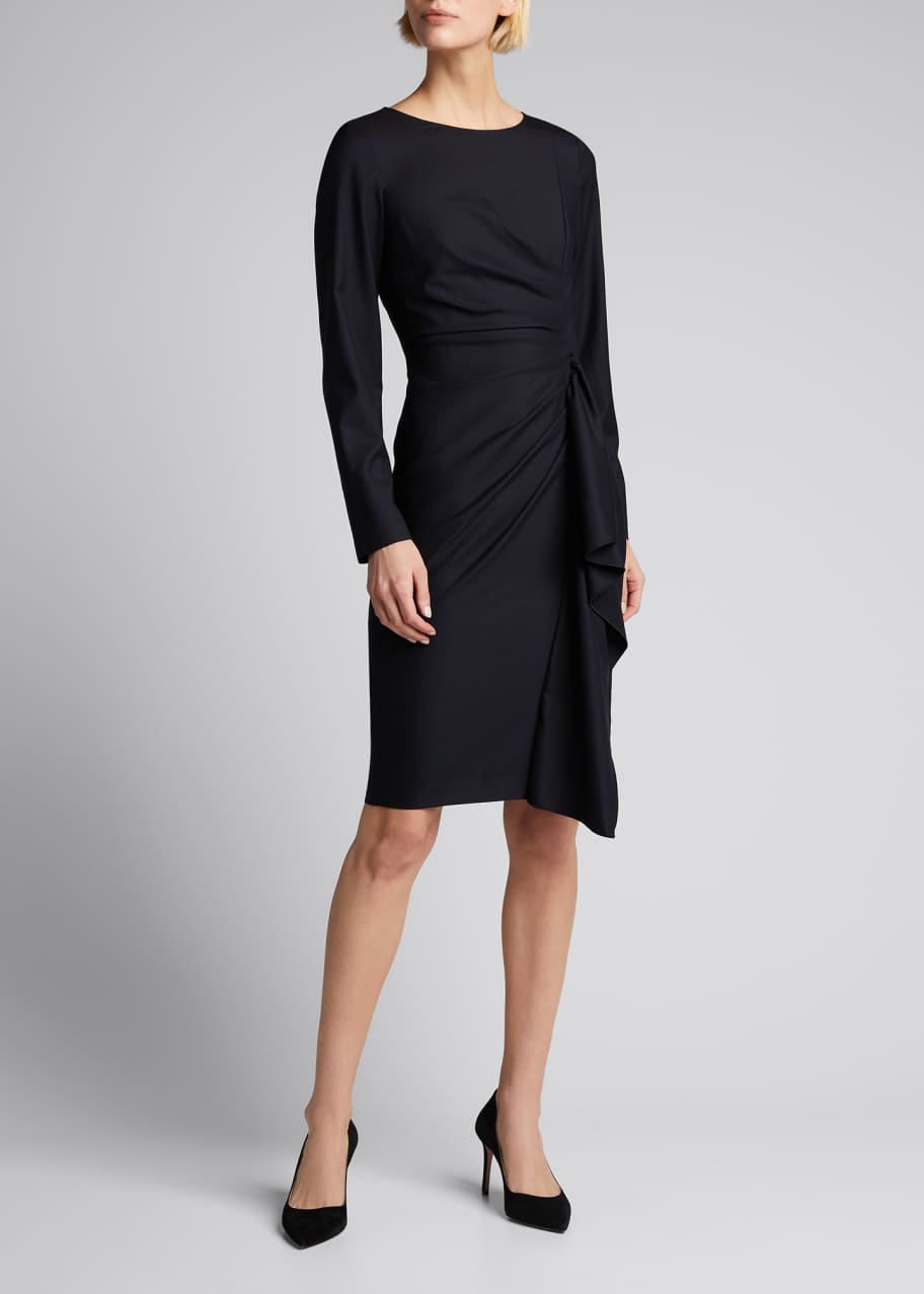 max mara black dress Visby Tailored Cady V-Neck Dress main image 0