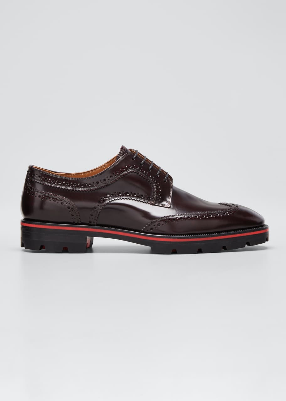 Image 1 of 1: Men's Laurlaf Leather Wing-Tip Red Sole Oxfords